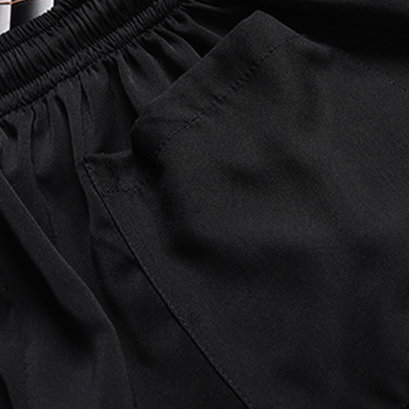 Buddha Stones Kwiat Brzoskwiniowy Strój Tang Hanfu Tradycyjny Mundur Krótki Rękaw Top Spodnie Odzież Męski Zestaw - image 18