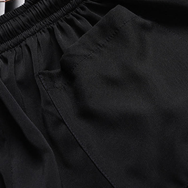 Buddha Stones Kwiat Brzoskwiniowy Strój Tang Hanfu Tradycyjny Mundur Krótki Rękaw Top Spodnie Odzież Męski Zestaw - image 18