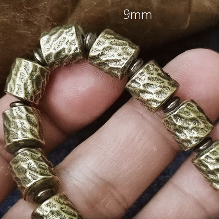Bransoletka szczęścia z motywem krateru meteorytu z miedzi i Buddha Stones