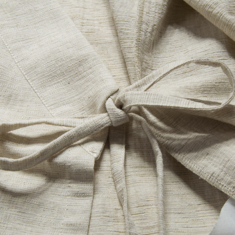 Buddha Stones Upadek Chiński Hanfu Bawełna Lniana Męska Kurtka Odzież - image 12