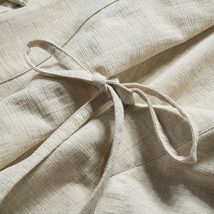 Buddha Stones Upadek Chiński Hanfu Bawełna Lniana Męska Kurtka Odzież - image 13