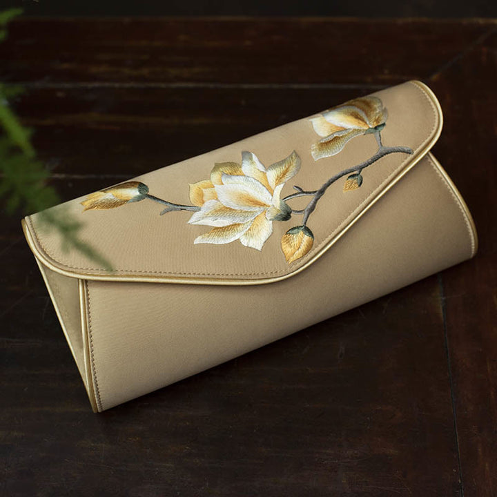 Buddha Stones Magnolia Su Haft Ślubna Torebka na Zakupy Torebka Torebka Crossbody
