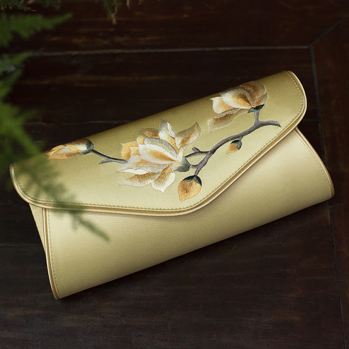 Buddha Stones Magnolia Su Haft Ślubna Torebka na Zakupy Torebka Torebka Crossbody
