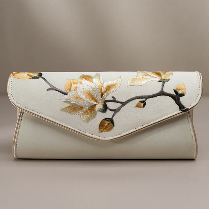 Buddha Stones Magnolia Su Haft Ślubna Torebka na Zakupy Torebka Torebka Crossbody