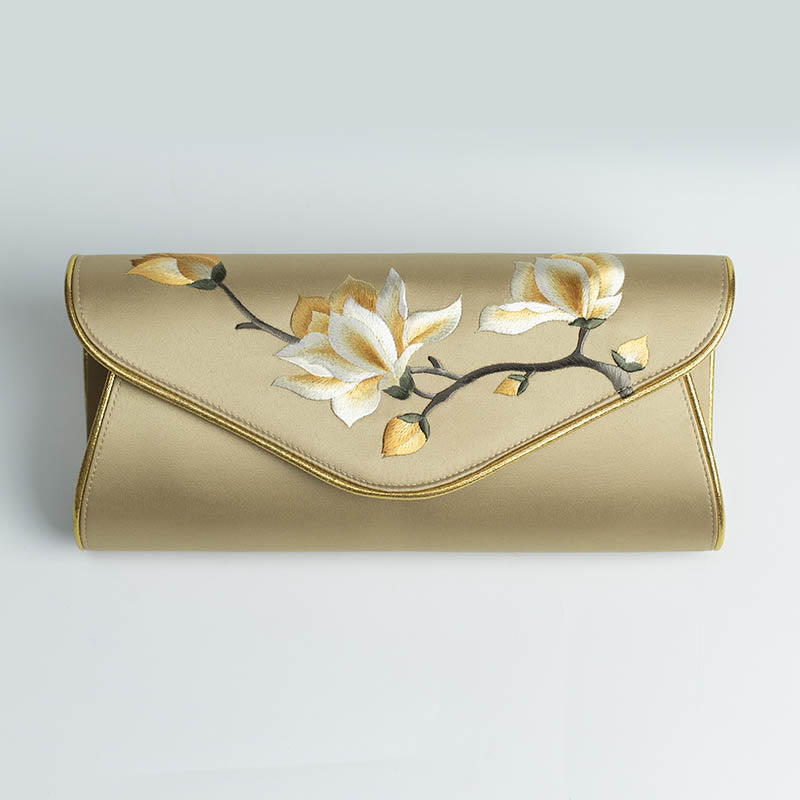 Buddha Stones Magnolia Su Haft Ślubna Torebka na Zakupy Torebka Torebka Crossbody