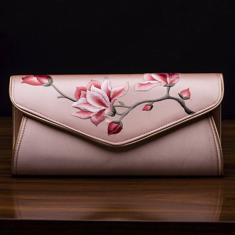 Buddha Stones Magnolia Su Haft Ślubna Torebka na Zakupy Torebka Torebka Crossbody