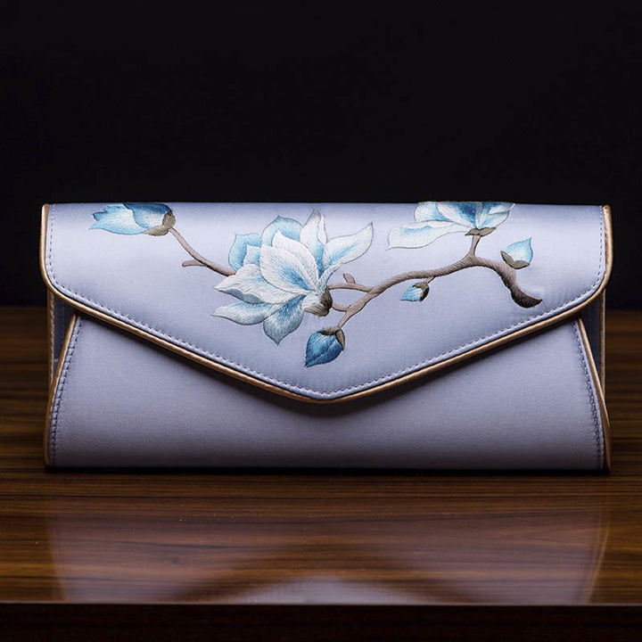 Buddha Stones Magnolia Su Haft Ślubna Torebka na Zakupy Torebka Torebka Crossbody