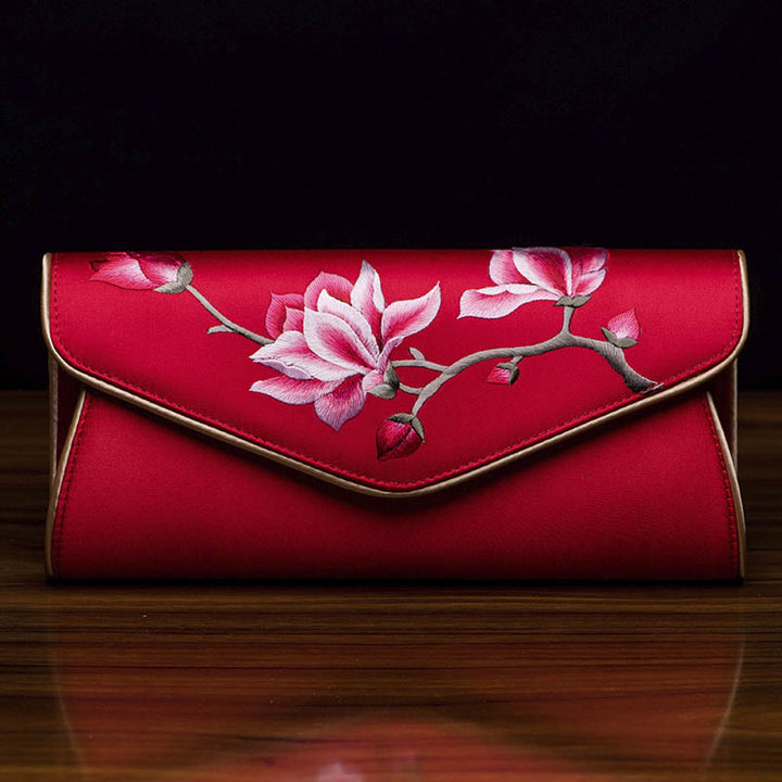 Buddha Stones Magnolia Su Haft Ślubna Torebka na Zakupy Torebka Torebka Crossbody