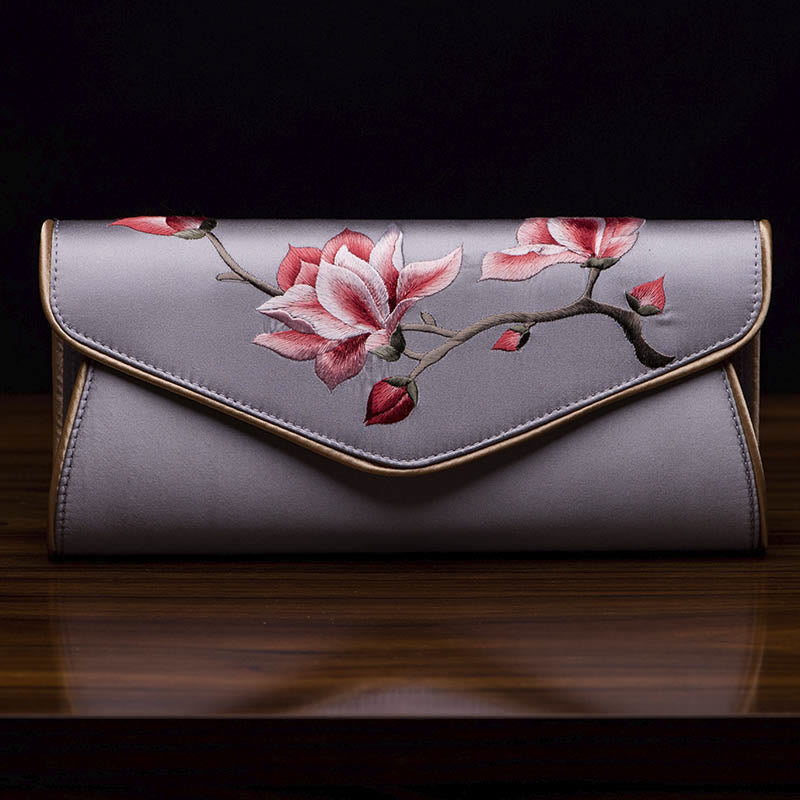 Buddha Stones Magnolia Su Haft Ślubna Torebka na Zakupy Torebka Torebka Crossbody