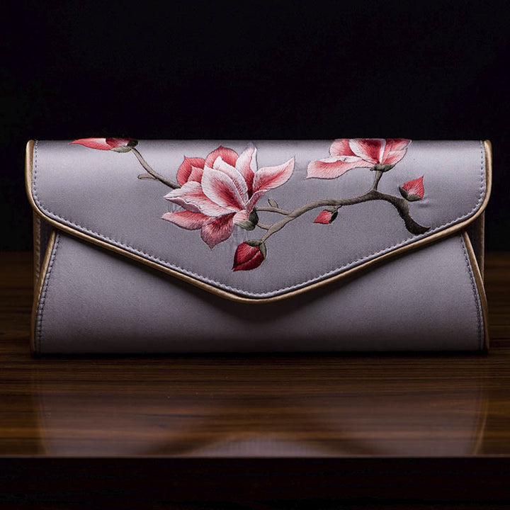 Buddha Stones Magnolia Su Haft Ślubna Torebka na Zakupy Torebka Torebka Crossbody