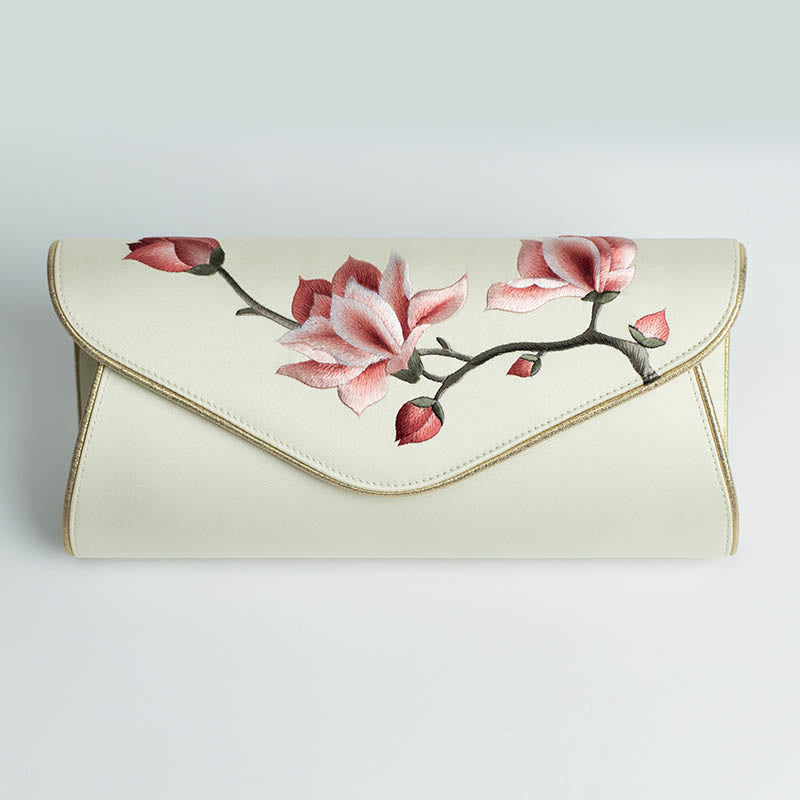 Buddha Stones Magnolia Su Haft Ślubna Torebka na Zakupy Torebka Torebka Crossbody