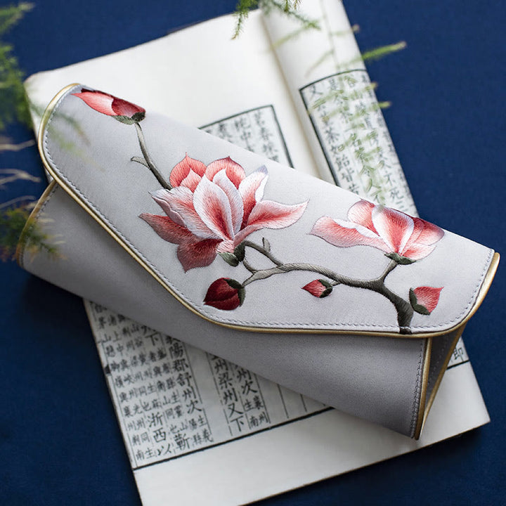 Buddha Stones Magnolia Su Haft Ślubna Torebka na Zakupy Torebka Torebka Crossbody