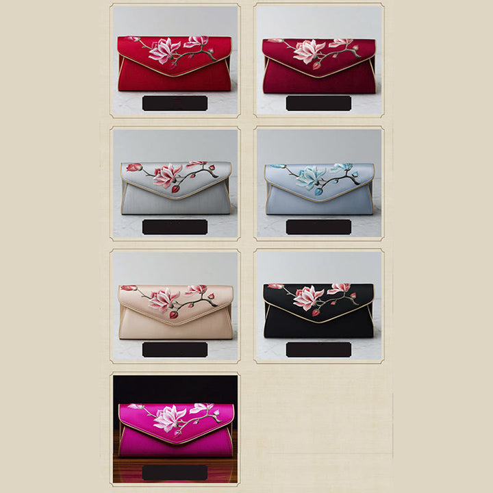 Buddha Stones Magnolia Su Haft Ślubna Torebka na Zakupy Torebka Torebka Crossbody