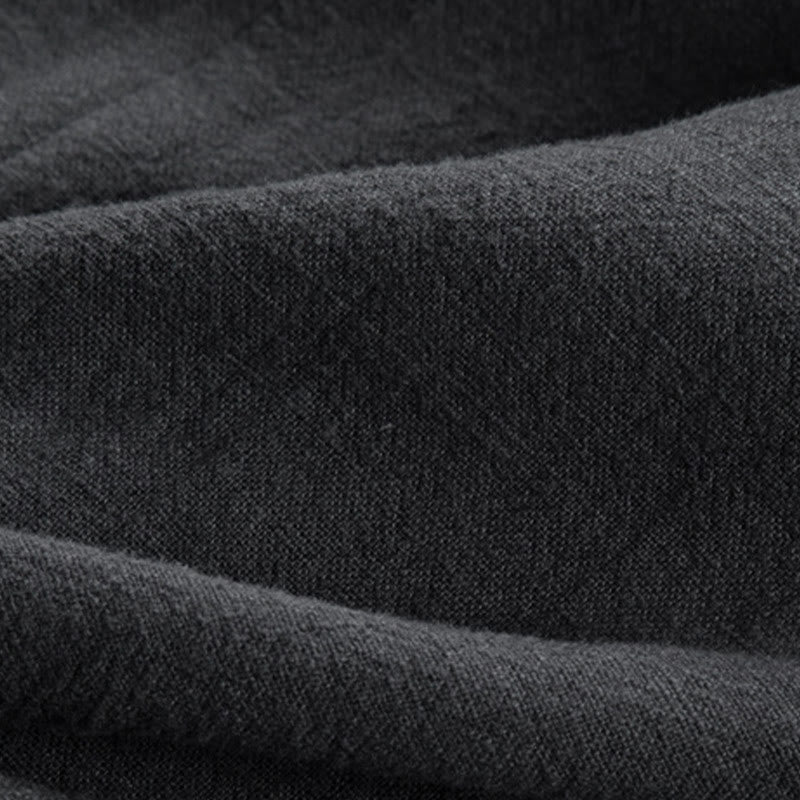 Buddha Stones Prosta Jesień Sznurowana Bawełna Lniana Męska Kurtka Płaszcz Zen Odzież - image 11