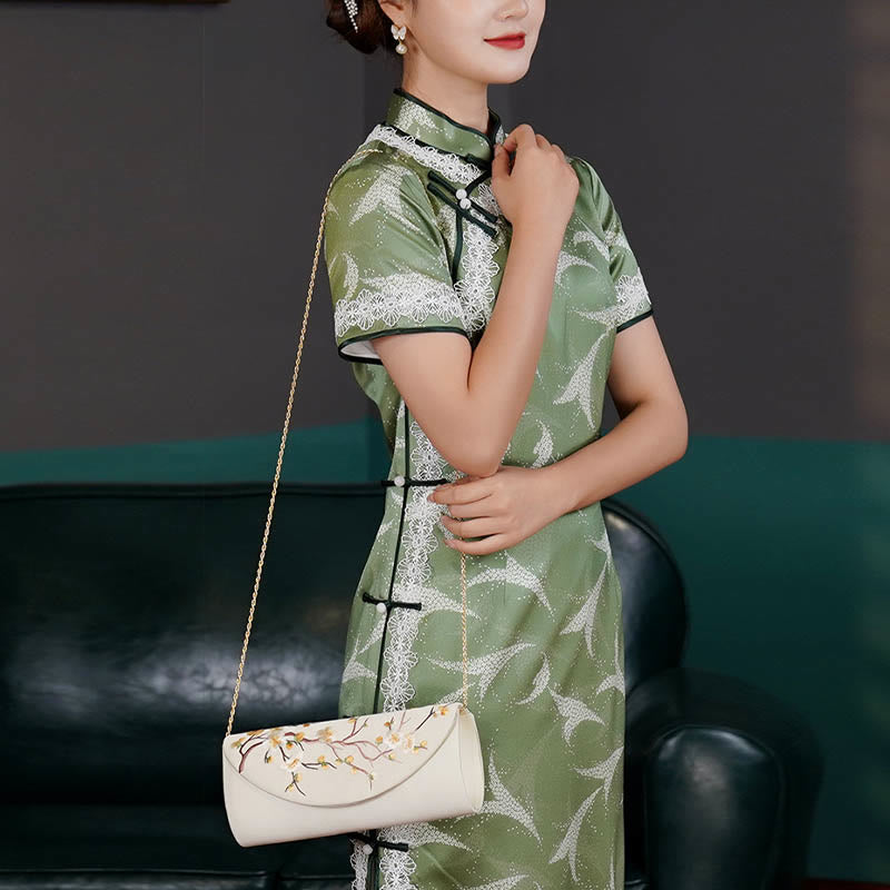 Buddha Stones Plum Bossom Tulip Su Haft Ślubna Torebka na Zakupy Torebka Torebka Crossbody