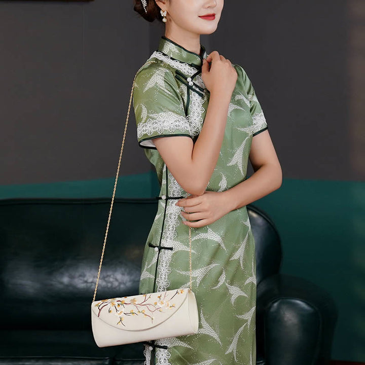 Buddha Stones Plum Bossom Tulip Su Haft Ślubna Torebka na Zakupy Torebka Torebka Crossbody