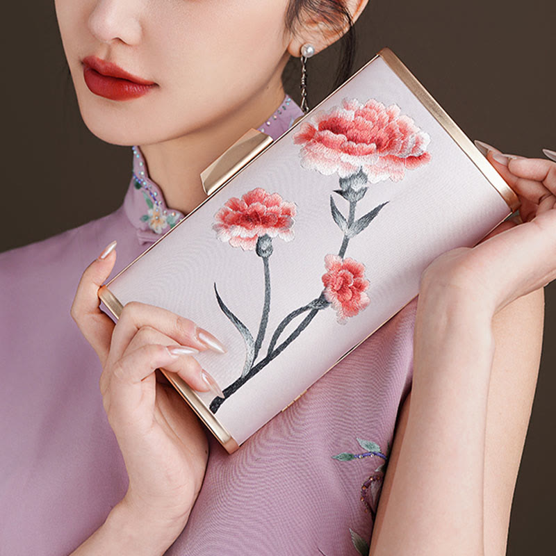 Buddha Stones Goździk Piwonia Begonia Su Haft Ślub Zakupy Torebka Torebka Torebka Crossbody