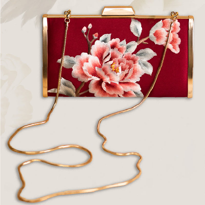 Buddha Stones Goździk Piwonia Begonia Su Haft Ślub Zakupy Torebka Torebka Torebka Crossbody