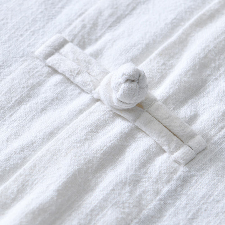 Kamienie Buddha Stones -Guzik Chiński Tang Garnitur Bawełna Lniana Męska Kurtka Koszula Z Kieszeniami - image 11