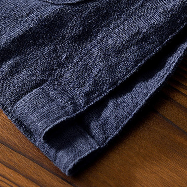 Kamienie Buddha Stones -Guzik Chiński Tang Garnitur Bawełna Lniana Męska Kurtka Koszula Z Kieszeniami - image 32