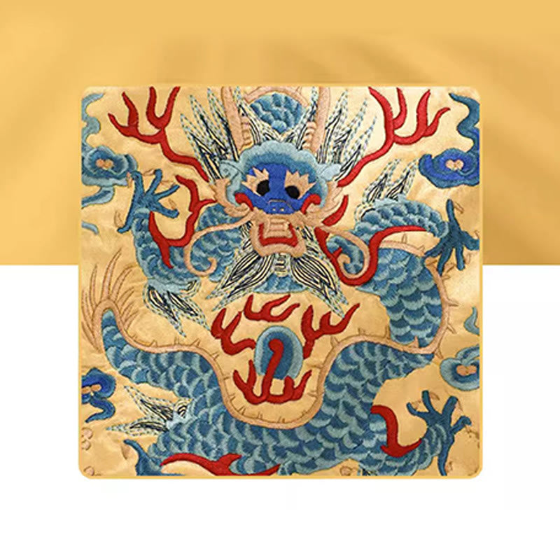 Buddha Stones Mityczna Bestia Feniks Smok Qilin Su Haft Bilet Folder Przechowywanie Podróż Zakupy Torebka Torebka