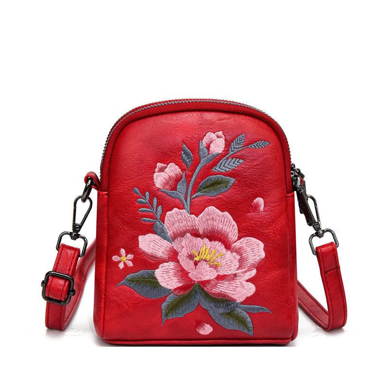 Buddha Stones Lotus Su Haft Podróż Zakupy Torebka Torba na Ramię Torba Crossbody