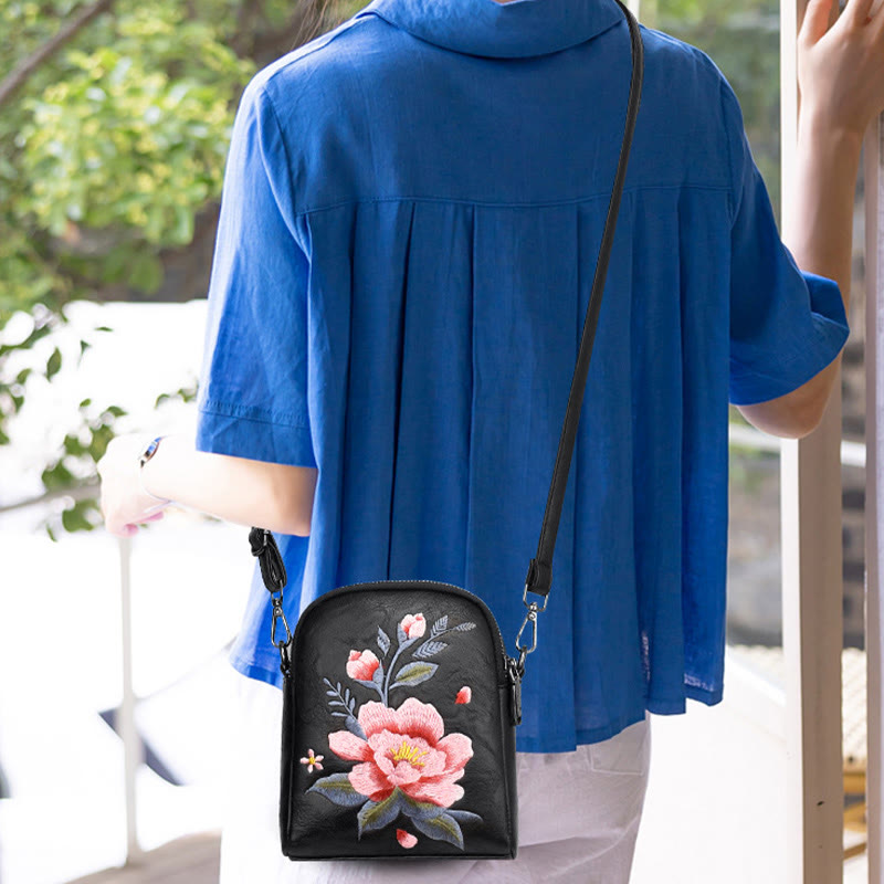 Buddha Stones Lotus Su Haft Podróż Zakupy Torebka Torba na Ramię Torba Crossbody