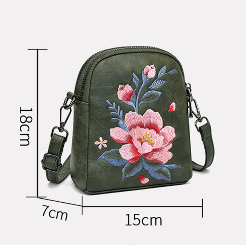 Buddha Stones Lotus Su Haft Podróż Zakupy Torebka Torba na Ramię Torba Crossbody