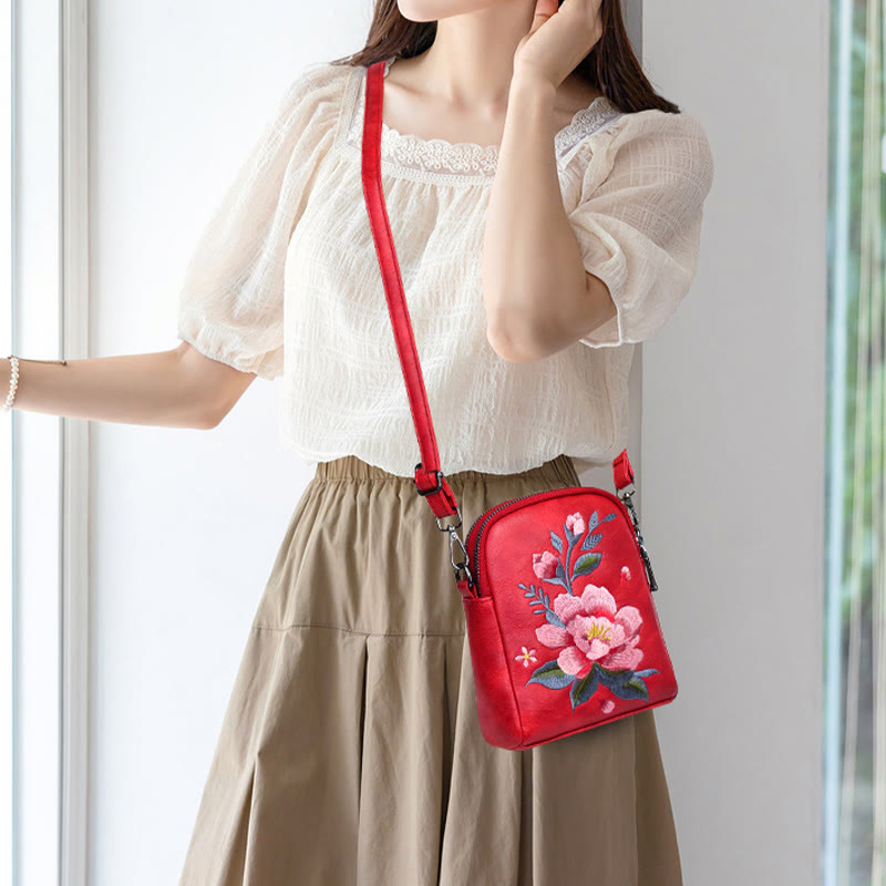 Buddha Stones Lotus Su Haft Podróż Zakupy Torebka Torba na Ramię Torba Crossbody