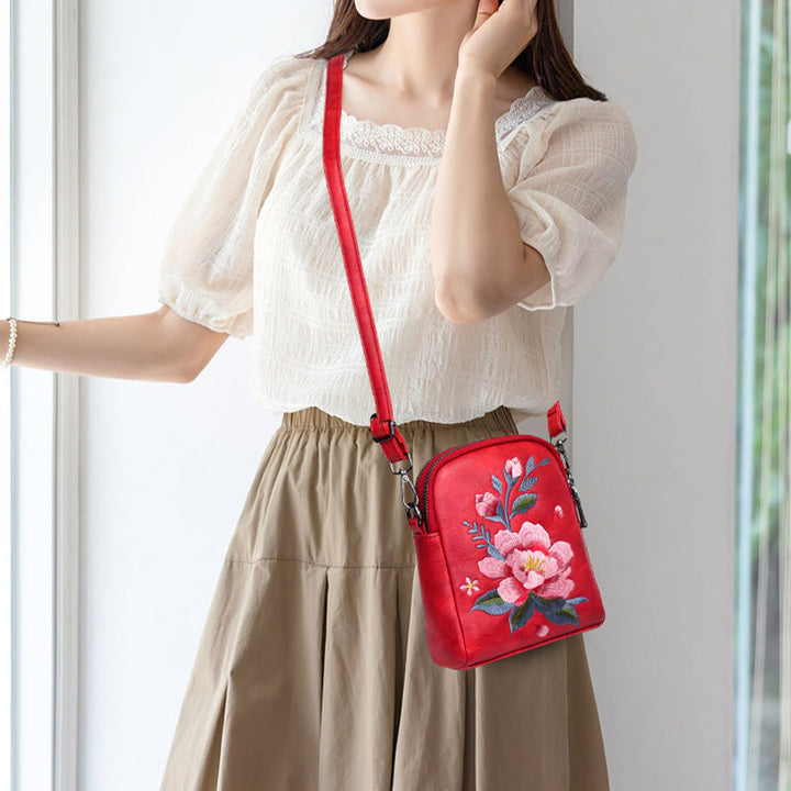 Buddha Stones Lotus Su Haft Podróż Zakupy Torebka Torba na Ramię Torba Crossbody
