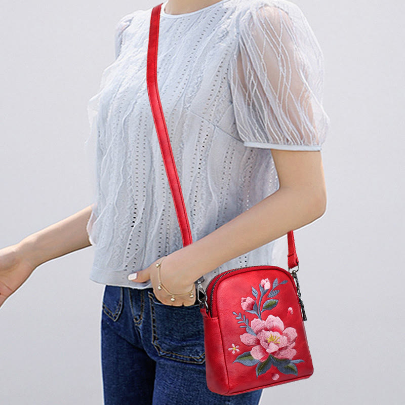 Buddha Stones Lotus Su Haft Podróż Zakupy Torebka Torba na Ramię Torba Crossbody