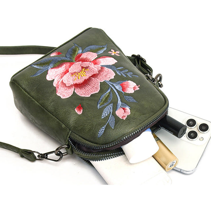 Buddha Stones Lotus Su Haft Podróż Zakupy Torebka Torba na Ramię Torba Crossbody