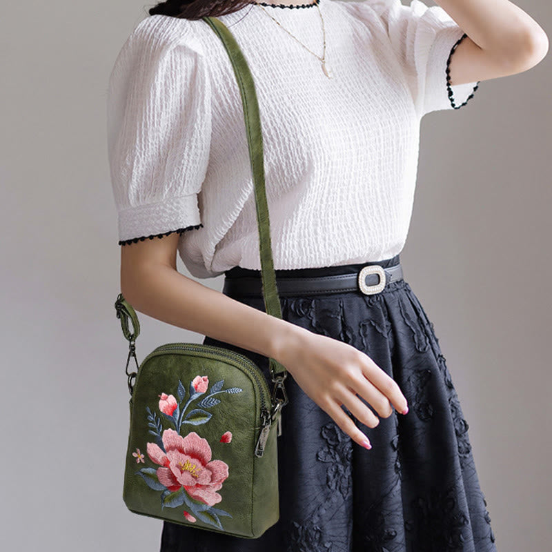 Buddha Stones Lotus Su Haft Podróż Zakupy Torebka Torba na Ramię Torba Crossbody