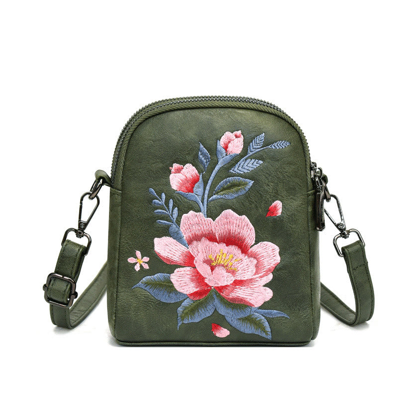 Buddha Stones Lotus Su Haft Podróż Zakupy Torebka Torba na Ramię Torba Crossbody