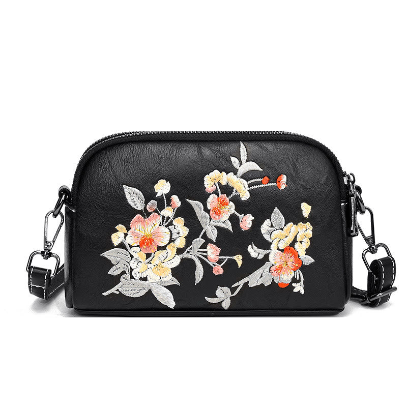 Buddha Stones Piwonia Granat Kwiaty Su Haft Podróż Zakupy Torebka Torba na Ramię Torba Crossbody