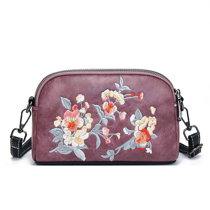 Buddha Stones Piwonia Granat Kwiaty Su Haft Podróż Zakupy Torebka Torba na Ramię Torba Crossbody