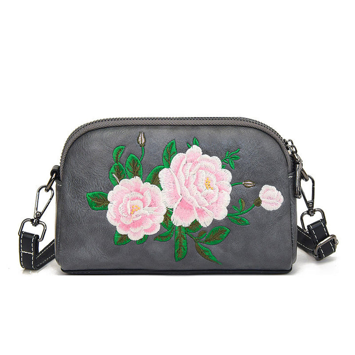 Buddha Stones Piwonia Granat Kwiaty Su Haft Podróż Zakupy Torebka Torba na Ramię Torba Crossbody