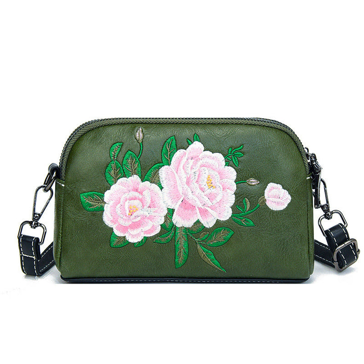Buddha Stones Piwonia Granat Kwiaty Su Haft Podróż Zakupy Torebka Torba na Ramię Torba Crossbody