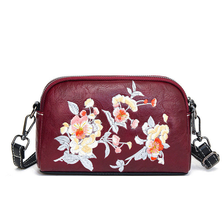 Buddha Stones Piwonia Granat Kwiaty Su Haft Podróż Zakupy Torebka Torba na Ramię Torba Crossbody