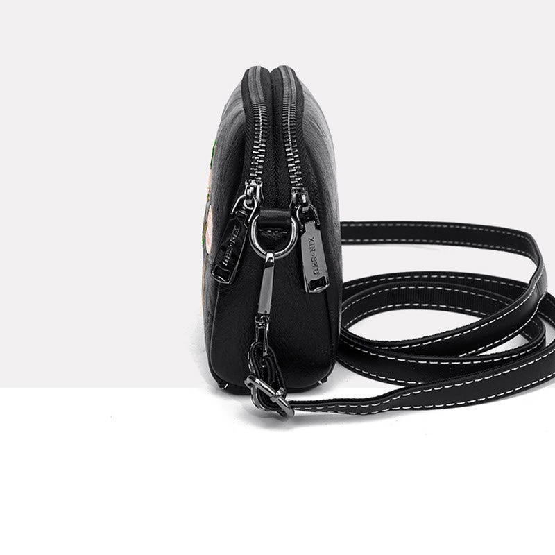 Buddha Stones Piwonia Granat Kwiaty Su Haft Podróż Zakupy Torebka Torba na Ramię Torba Crossbody