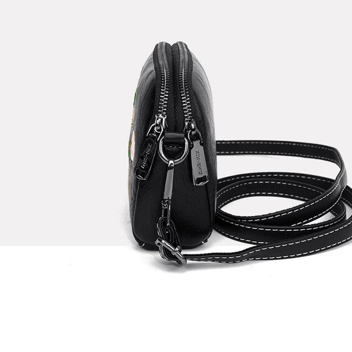Buddha Stones Piwonia Granat Kwiaty Su Haft Podróż Zakupy Torebka Torba na Ramię Torba Crossbody