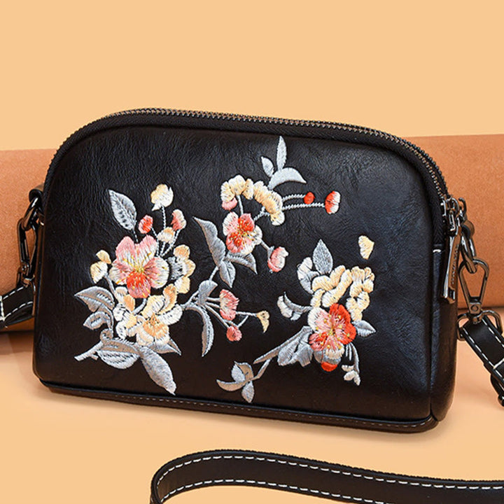 Buddha Stones Piwonia Granat Kwiaty Su Haft Podróż Zakupy Torebka Torba na Ramię Torba Crossbody