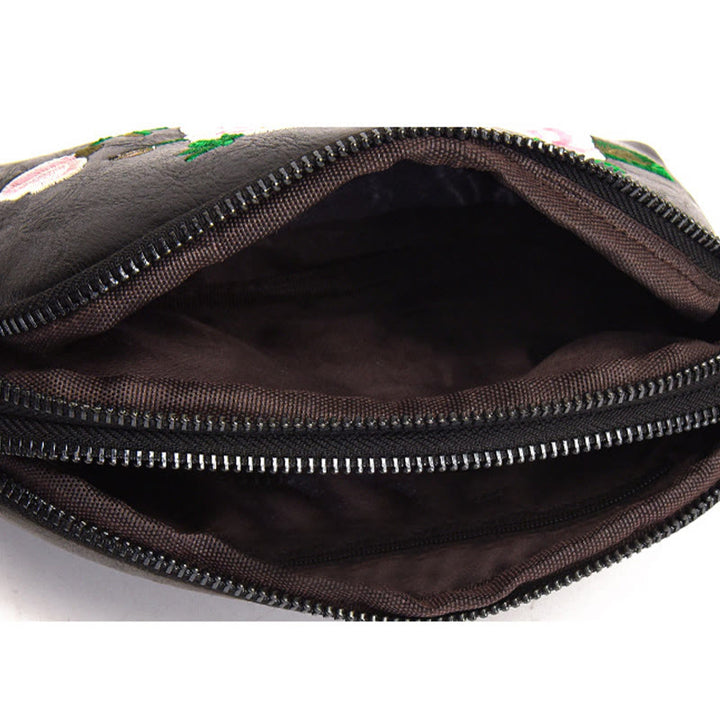 Buddha Stones Piwonia Granat Kwiaty Su Haft Podróż Zakupy Torebka Torba na Ramię Torba Crossbody