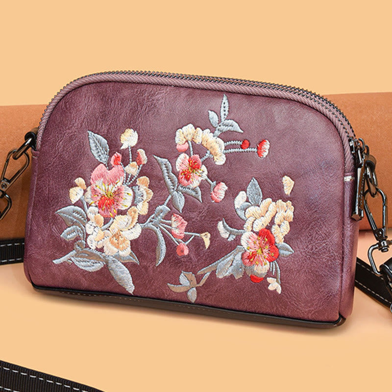 Buddha Stones Piwonia Granat Kwiaty Su Haft Podróż Zakupy Torebka Torba na Ramię Torba Crossbody