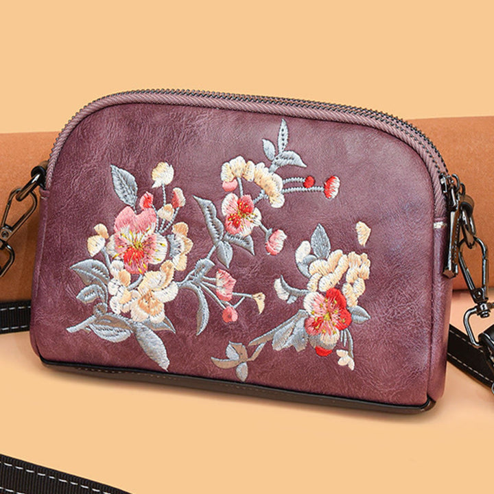 Buddha Stones Piwonia Granat Kwiaty Su Haft Podróż Zakupy Torebka Torba na Ramię Torba Crossbody
