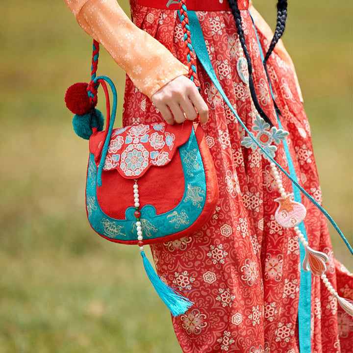 Buddha Stones w stylu etnicznym Su haftowana podróż na zakupy torba na ramię torebka crossbody