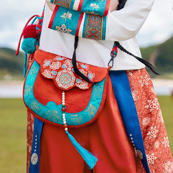 Buddha Stones w stylu etnicznym Su haftowana podróż na zakupy torba na ramię torebka crossbody