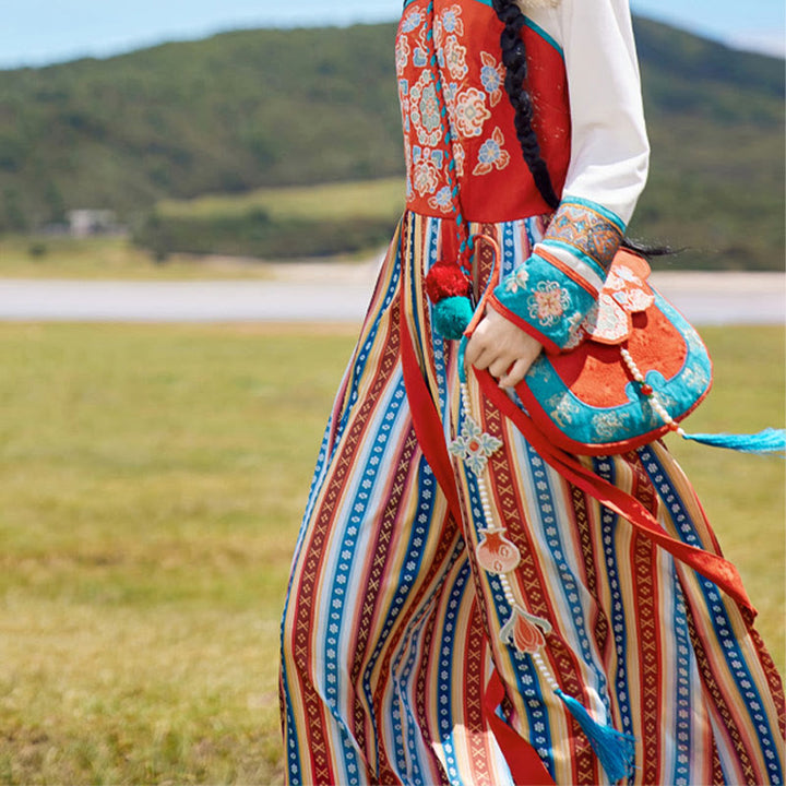 Buddha Stones w stylu etnicznym Su haftowana podróż na zakupy torba na ramię torebka crossbody
