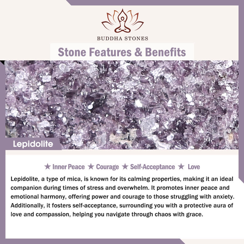 Bransoletka z Buddha Stones Lepidolite Inner Peace