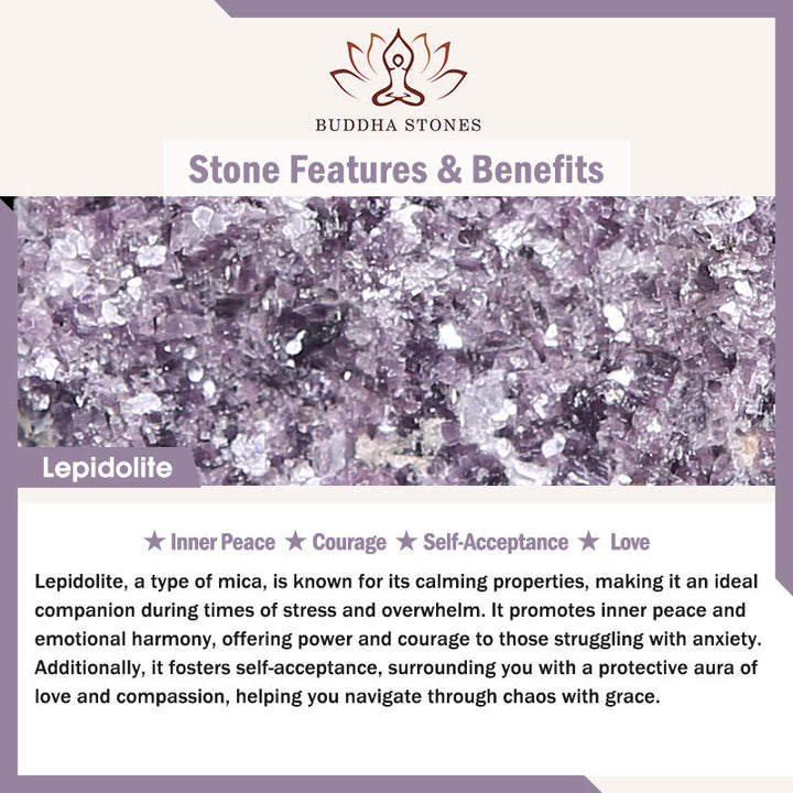 Bransoletka z Buddha Stones Lepidolite Inner Peace